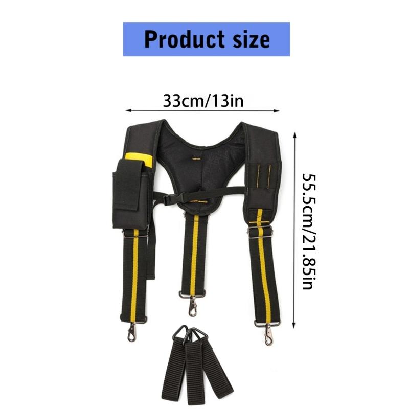 Tool Belt Suspenders Padded Carpenter Electrician Work Suspender with Attachment Loops for Men Women Electrician