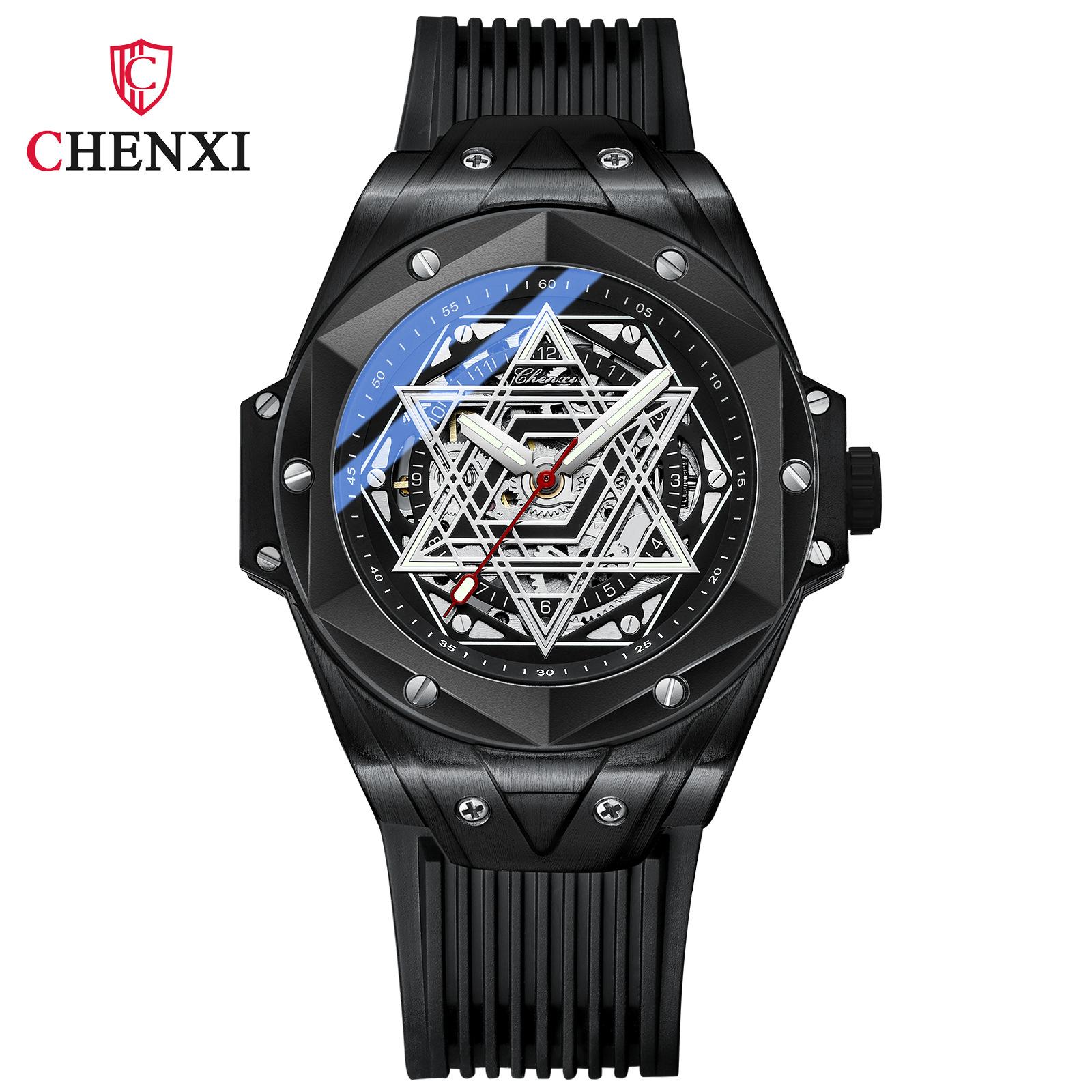 

Новые роскошные мужские часы высшего бренда с коробкой, модные силиконовые мужские механические часы чёрный