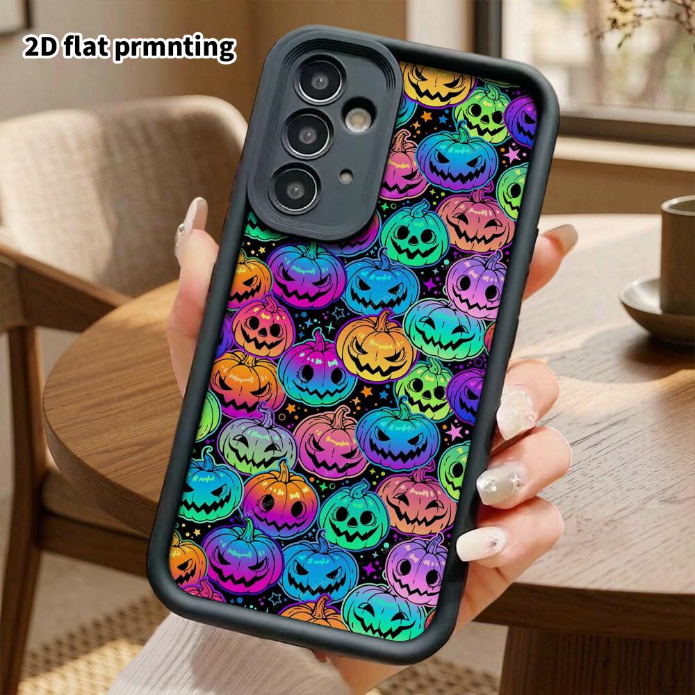 Phone Case: 2D Flat Samsung Galaxy A34 A35 M05 M06 S20 S22 S21 FE Plus 5G Tiered Protective Case, Full Pumpkin Print, Christmas and Halloween Gift