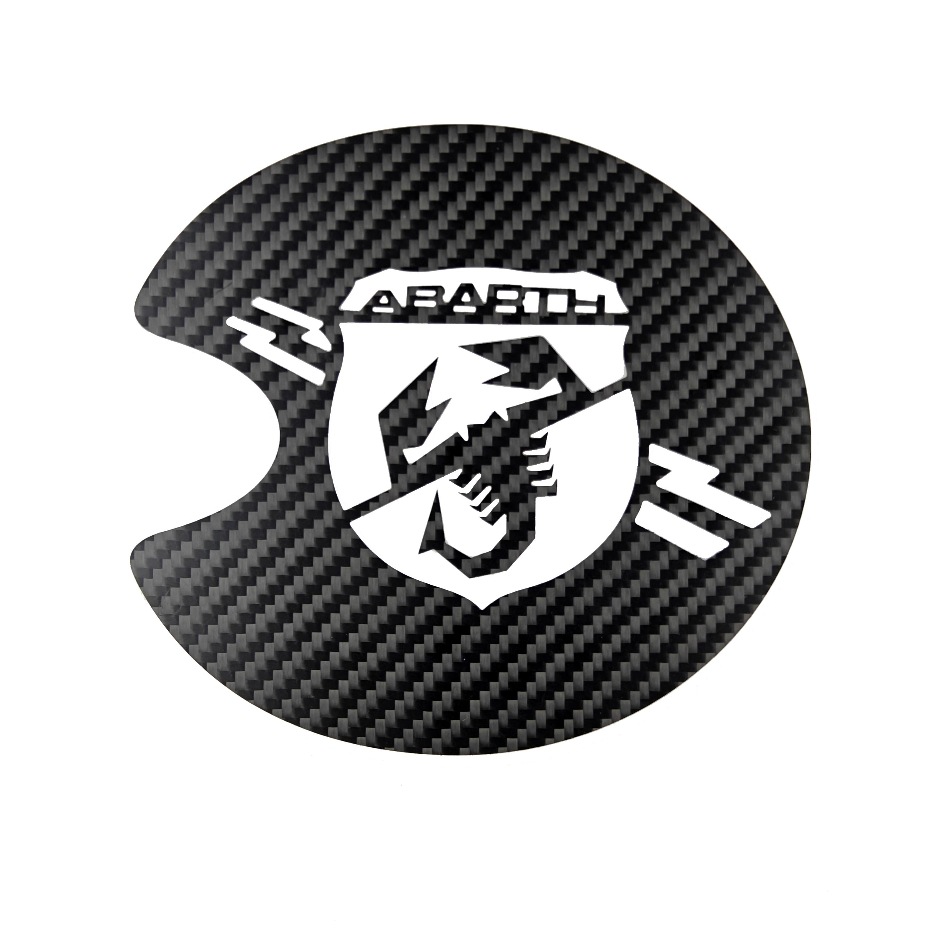 New Racing Style Genuine Carbon Fiber Glossy Black Twill Fuel Tank Petrol Cap Decorative Cover For Abarth 595 695 Fiat 500 Glossy Twill