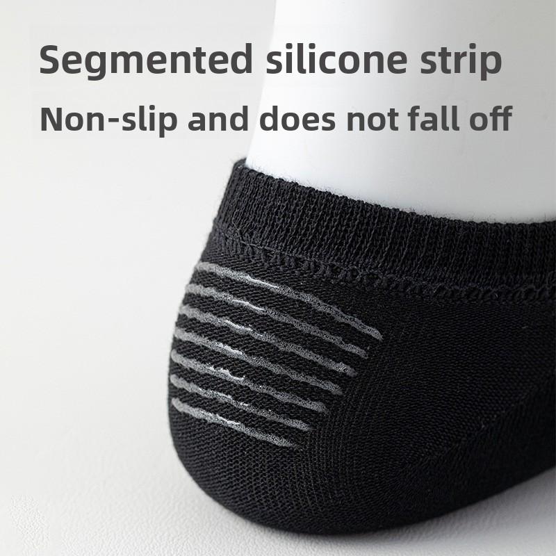 Women's Cotton Summer Breathable Mesh Invisible Socks with Silicone Anti-slip and Non-slip Heel, Ultra-thin Style, Odor-resistant Socks