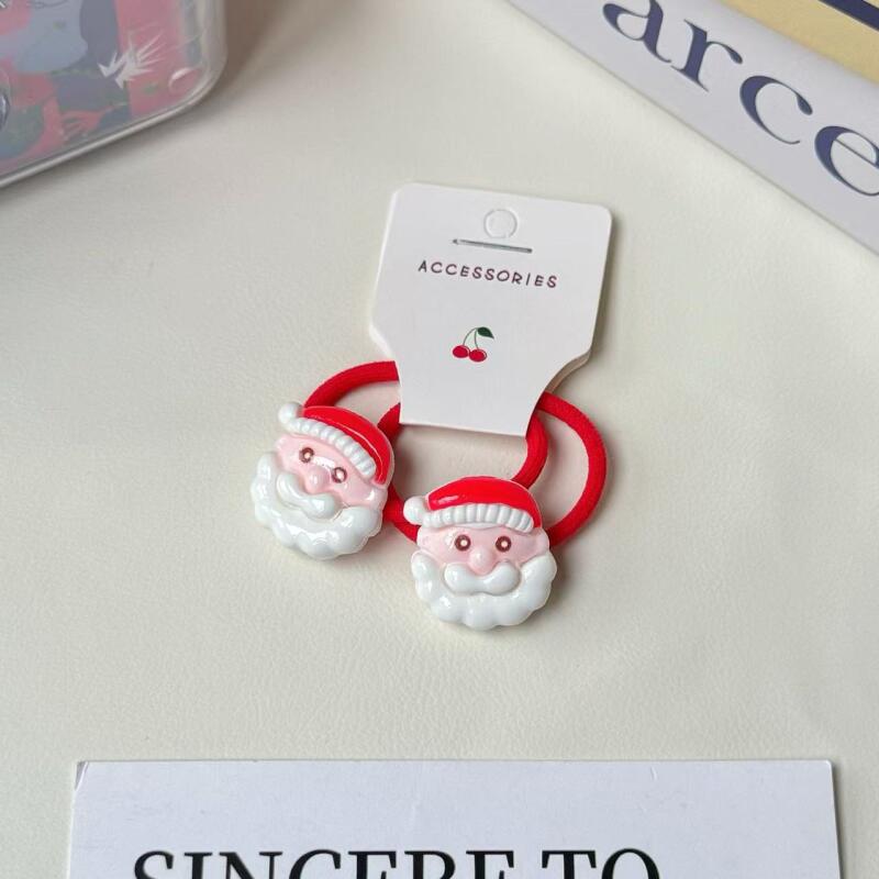 Elastice de Păr de Crăciun pentru Copii, Elasticuri de Păr cu Tematică de Sărbători pentru Fete, Culori Bomboane, Elasticitate Ridicată, Suporturi Moi pentru Coadă de Cal, Accesorii Festive pentru Păr