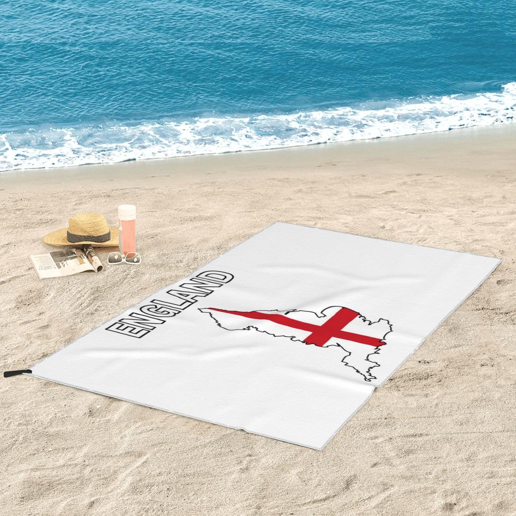 England Flag Map Design Beach Towel Soft Microfiber Quick Dry Absorbent Quick Towels For Yoga