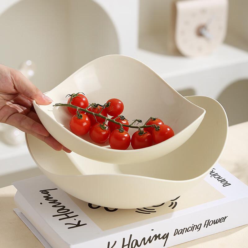 Japanese Style White Plastic Fruit & Snack Plate