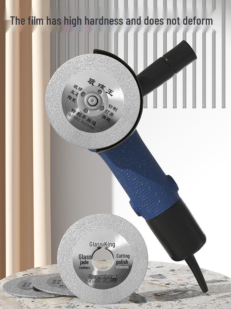 Glass King Brazed Diamond Cutting Disc for Angle Grinders - Ideal for Tile, Jade, Stone, Grout Removal, Grinding, and Dry Cutting