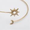 Arm Bracelet for Women, Adjustable Opening C-Shaped Armband, Star Moon Rhinestone Design Arm Cuff, Metal Texture Arm Jewelry