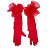 Lace Pearl Etiquette Gloves Perspective Sunscreen Sleeves Fashion Long Gloves  Wedding Dress