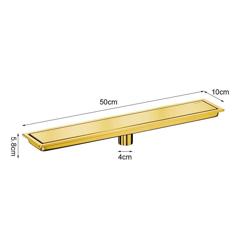 304 Stainless Steel Floor Drain Anti-Odor Bathroom Shower Drainage Rectangle Long Bath Drains for Kithchen Toilet 20-60cm