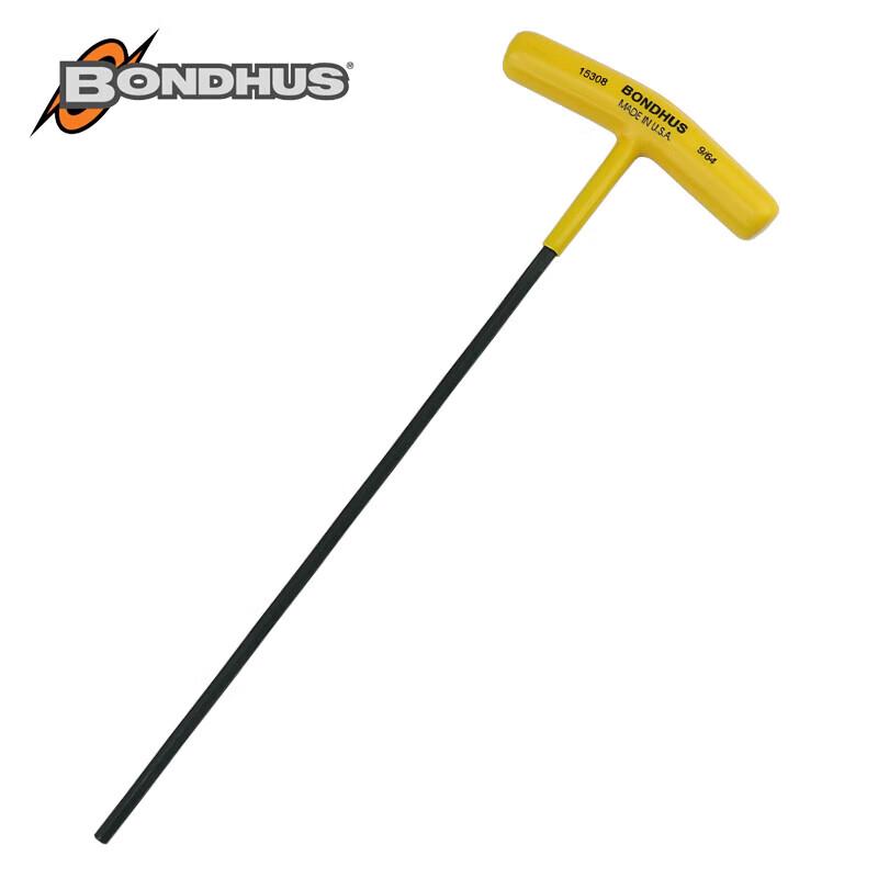 BONDHUS Imperial T-Handle Flat Head Hex Key Wrench 9/64 inch