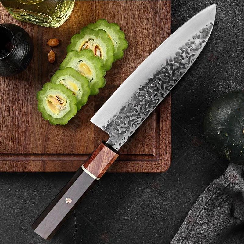 Handmade Forged Kitchen Knife Japanese Chef Santoku Knife Fruit Cutting Utility Knife Ideal for Cooking Knife and Accessories