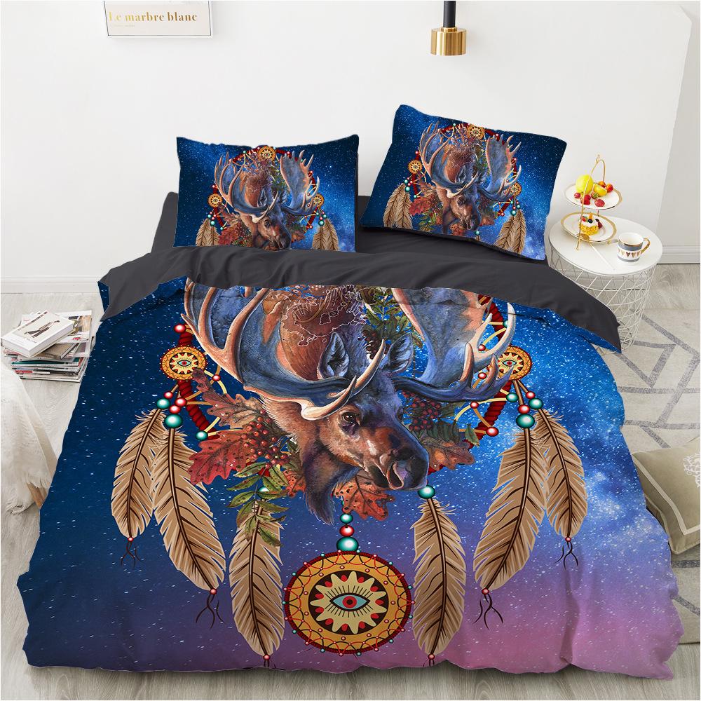 3D Dreamcatcher Bedding Set Animal Bedding Cover Pillowcase 2/3pcs Men's and Boys' Cover Gift Good Dream Theme