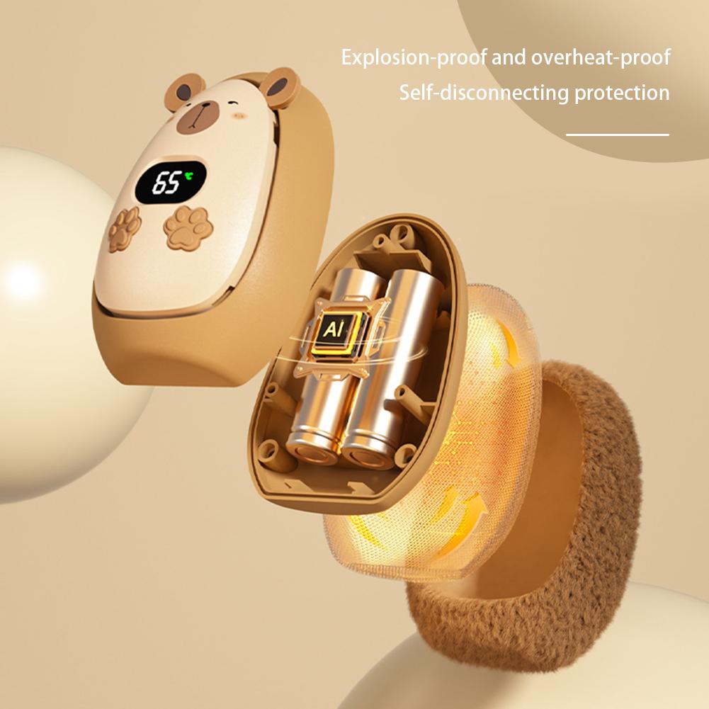 Plush Hand Warmer Electric Hand Warmer Digital Display Mini Hand Warmer Heater Cartoon Portable Hand Heater for Indoor Outdoor