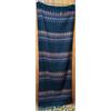 Used Large Native Pattern Stole with Fringe, Shawl, Muffler, Green Tones