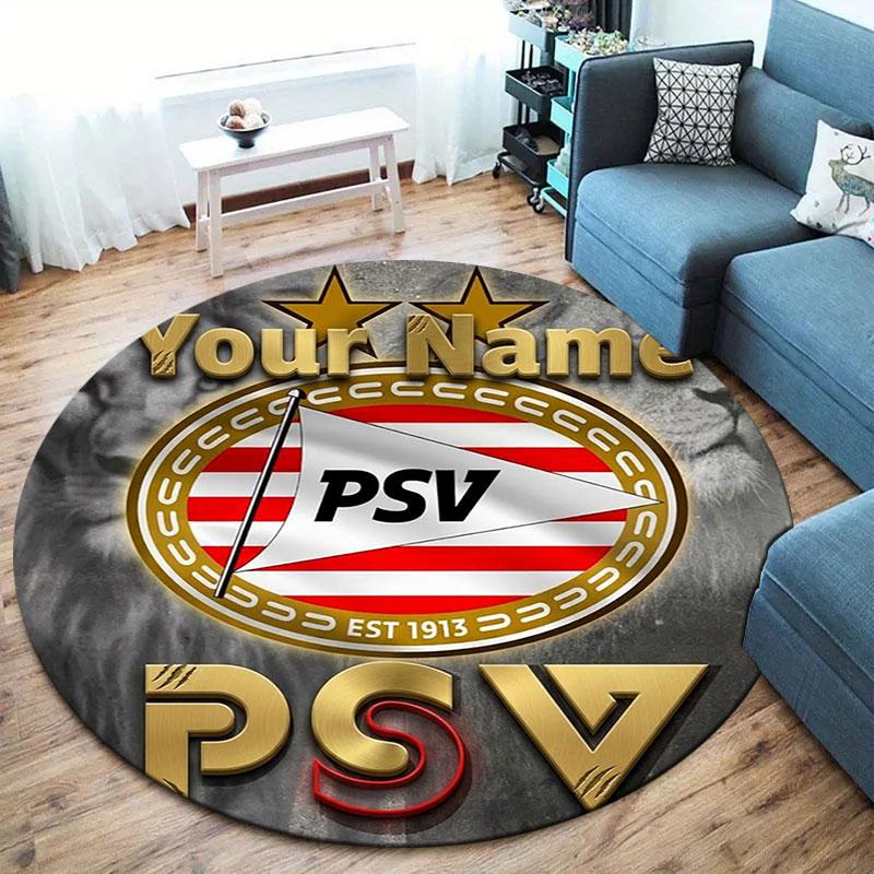 Philips Sport Vereniging Custom Name Round Area Rug,Carpet Rug for Living Room Bedroom Sofa Playroom Decor,Non-slip Floor Mat