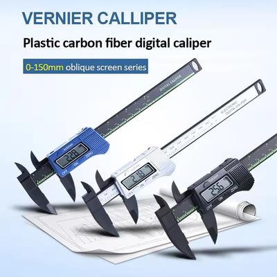 Calibrador Digital Electrónico 150mm, Calibrador Vernier con Esfera de Fibra de Carbono, Micrómetro, Herramienta de Medición, Regla Digital