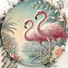 Vintage Style Metal Wall Art Flamingo Floral Home Decor Gift