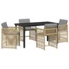 Garden Dining Set 5 Pcs Beige Poly Rattan