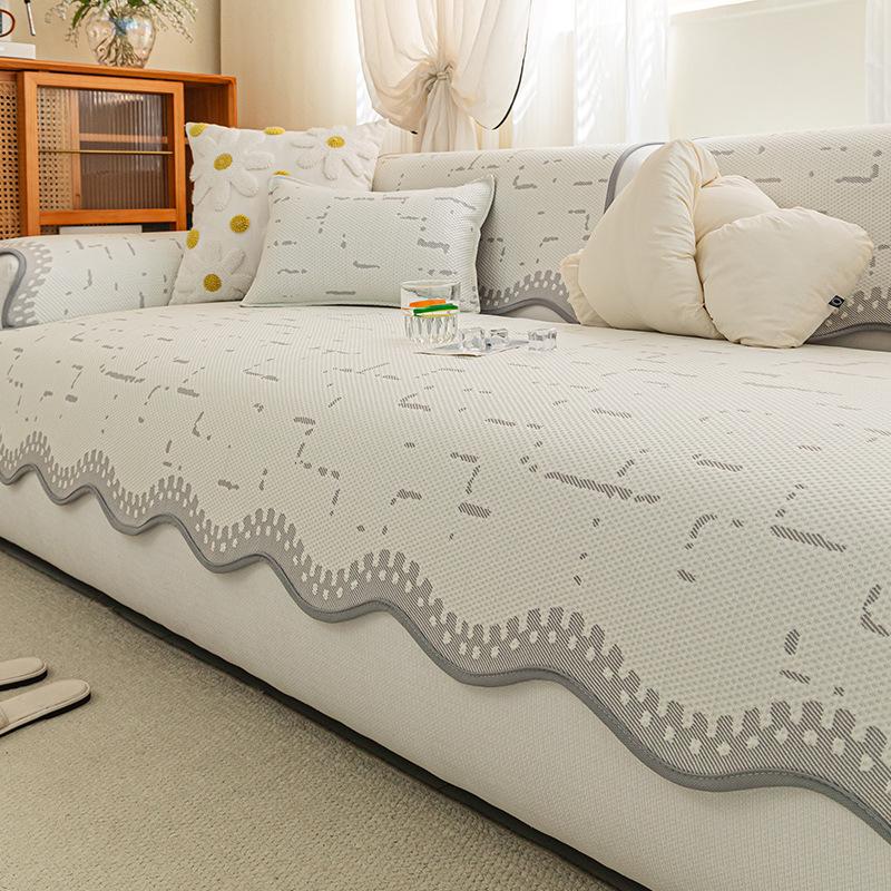 New Summer Sofa Cushion Fresh Elegant High-End Fabric Sofa Cover Anti-Slip And Anti-Cat Scratch Features Unique-Shaped Cushion