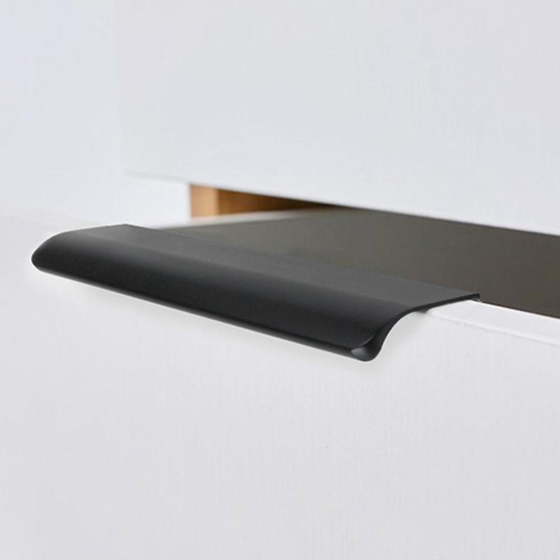 Aluminum Alloy Cabinet Drawer Handle Modern Furniture Hidden Long Handle Mount Finger Edge Pulls Nordic Concealed Handle