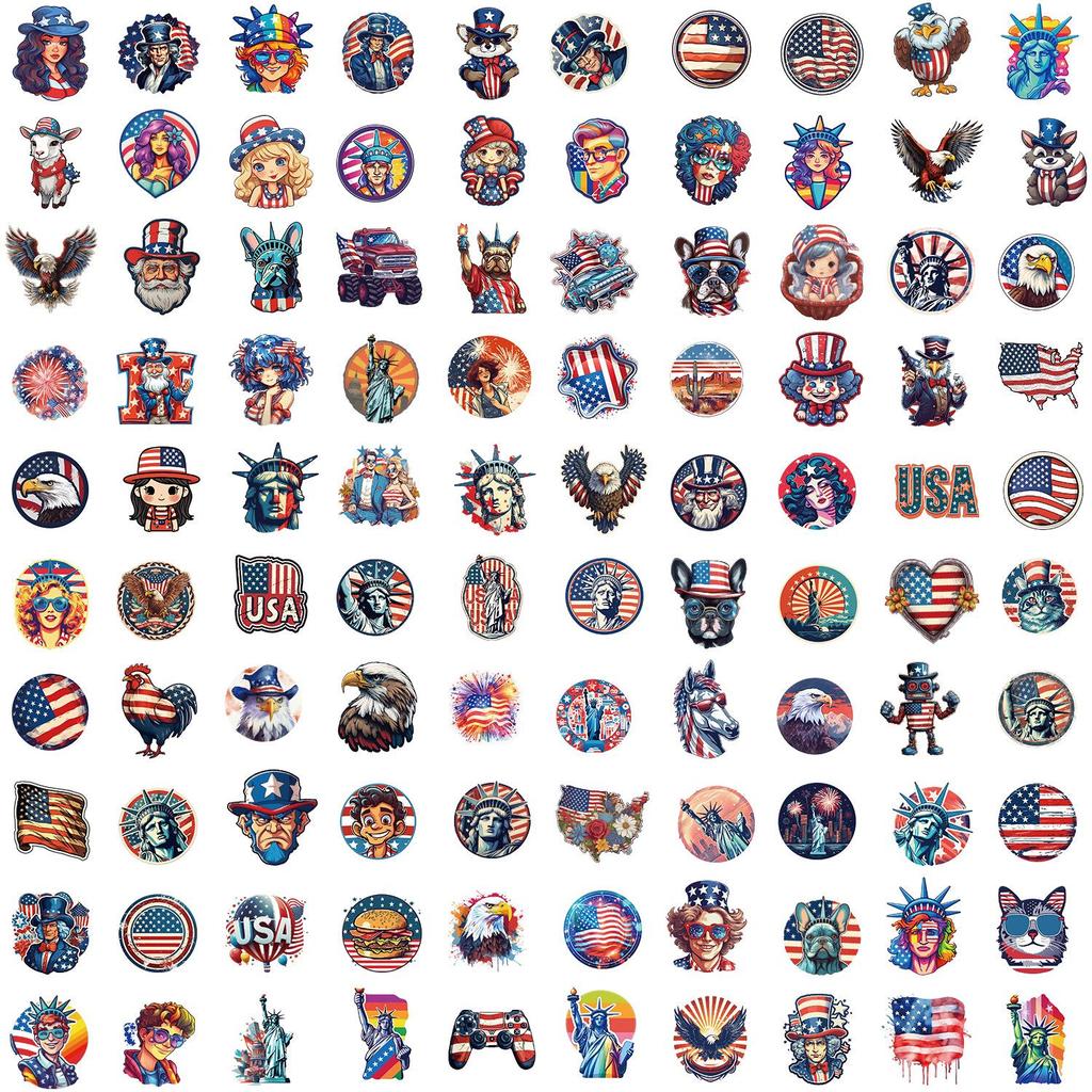 American Style Graffiti Stickers - 100 Waterproof Creative Stickers for Car, Phone, and Water Cup Decoration