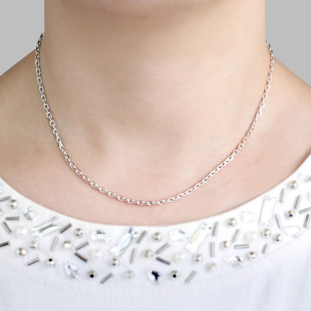 Sears Silver 925 Azuki Cut 45cm Long 4-Sided Chain, 2.6mm Wide, (scl804c-45)