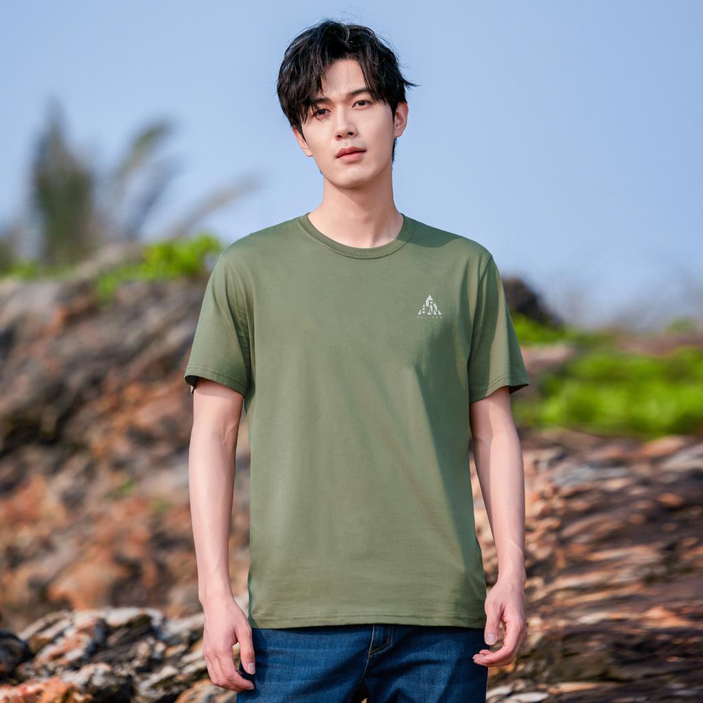 Men's Summer Outdoor Soft Skin Friendly Mountaineering Camping Daily Work Commuting Leisure Round Neck T-shirt Top