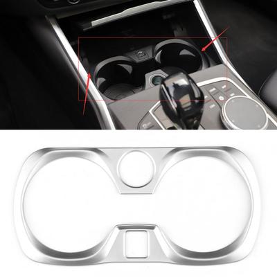 1 Pièce Panneau de Garniture de Couvercle de Porte-Gobelet de Contrôle Central ABS Chrome Adapté pour BMW Série 3 G20 G28 Accessoires de Voiture ABS