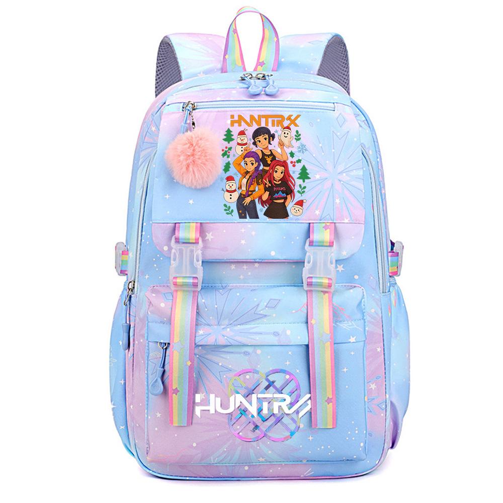 Christmas K-Pop Demon Hunters Printed Large Capacity Waterproof Backpack Teenger Student Girl Boy Schoolbag Bookbag Women Large Capacity Travel Bag