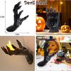 Halloween Decorations Indoor Gothic Decor Pack Of 3 Wall Mounted Hands Creepy Reaching Hands With Lighted Candles For Gothic Wall Decorations
