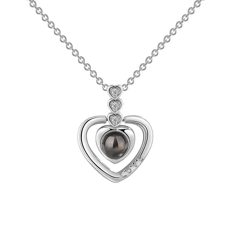 Projection Necklace 100 Languages I Love You Pendant Jewelry For Girlfriend Wife Lover Couple Creative Romantic Necklaces Gifts