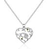 Mom Daughter Family Necklace Love You Forever Silver Color Heart Moon Pendant Zircon Necklaces Women Jewelry Mother's Day Gift