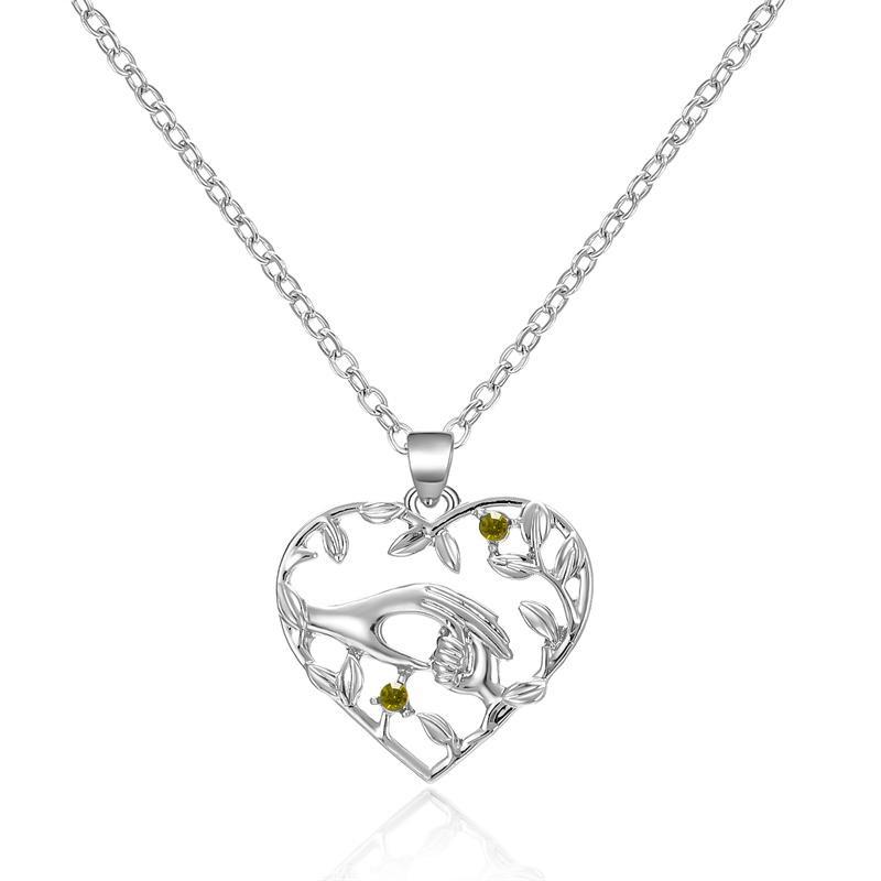 

Мама Дочь Семейное Ожерелье Люблю Тебя Навсегда Серебристый Цвет Кулон Сердце Луна Циркон Ожерелья Женские Украшения Подарок на День Матери NC24Y0205-3