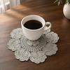 Rose Placemat, Round Embroidered Light Breathable Placemat, Protects Against Stains Burns Scratches Coasters, for Kitchen Dining Room