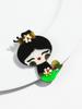 Fashion 4-Colors Acrylic Cute Flower Girl Brooches for Women New Cartoon Bird Girls Figure Badge Pins Casual Jewelry Accessories
