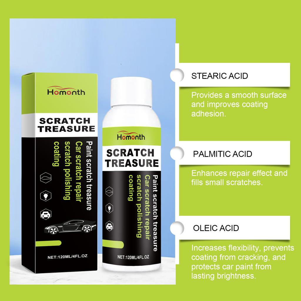 Car Scratch Remover Cream Paint Polish Restorer Remove Light Scratches Oxidation Safe Formula Kit with Applicator Sponge 120ML