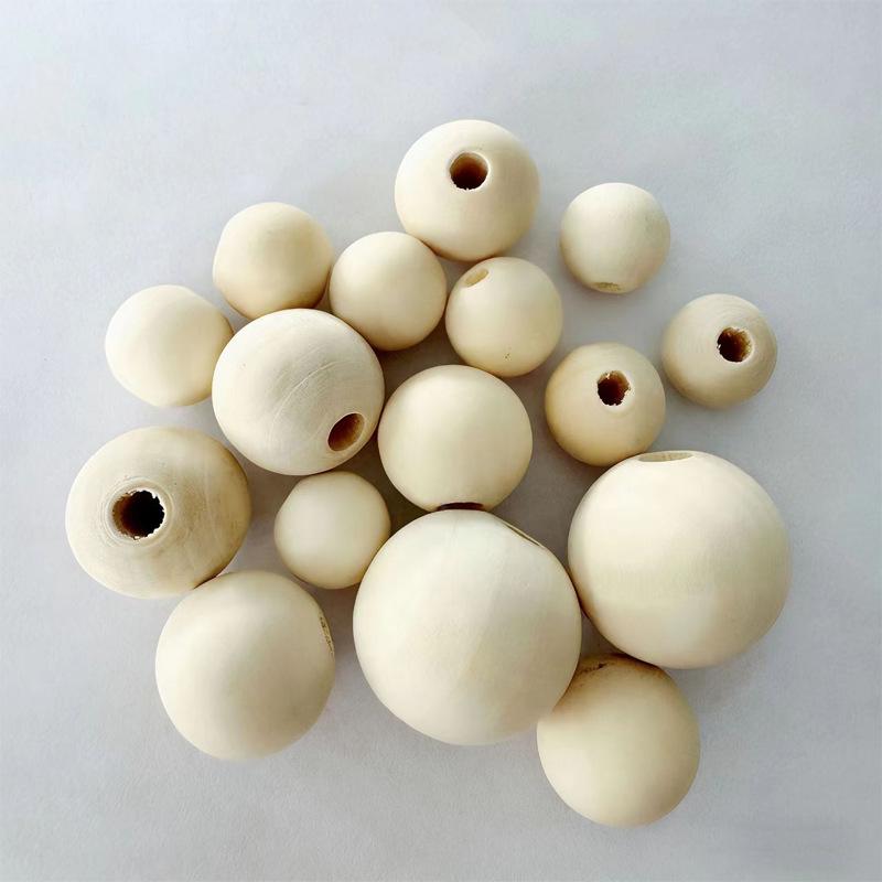 Natural Wooden Beads: Loose, Round, 4-50mm with Holes for DIY Stringing
