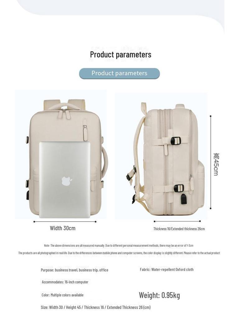 Expandable Large-Capacity Laptop Backpack for Business Travel