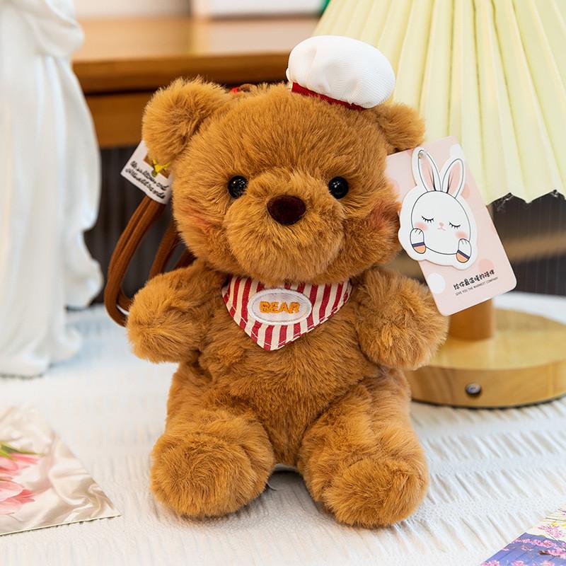 Cartoon Fox Plush Toy With Striped Outfit For Bag Decoration And Collection