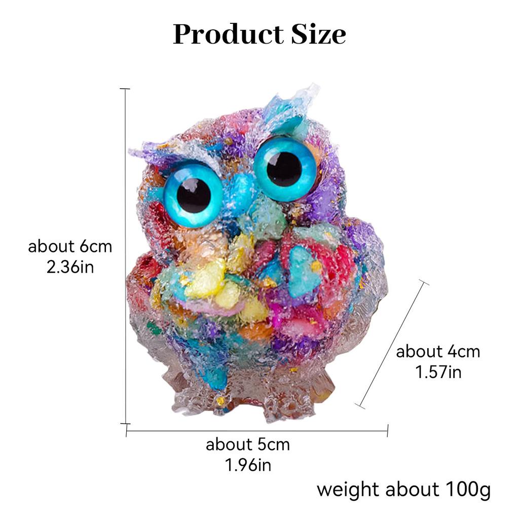 Crystal Amethyst Cute Animal Macadam Drip Glue Resin Owl Household Supplies Desktop Ornament