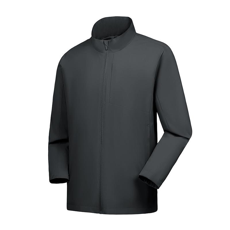 

Новая весенне-осенняя однотонная куртка с воротником-стойкой, повседневная куртка для улицы 4XL темно-серого