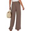 Womens Wide Leg Palazzo Pants High Waisted Adjustable Tie Knot Flowy Trousers Casual Loose Pant With Pockets