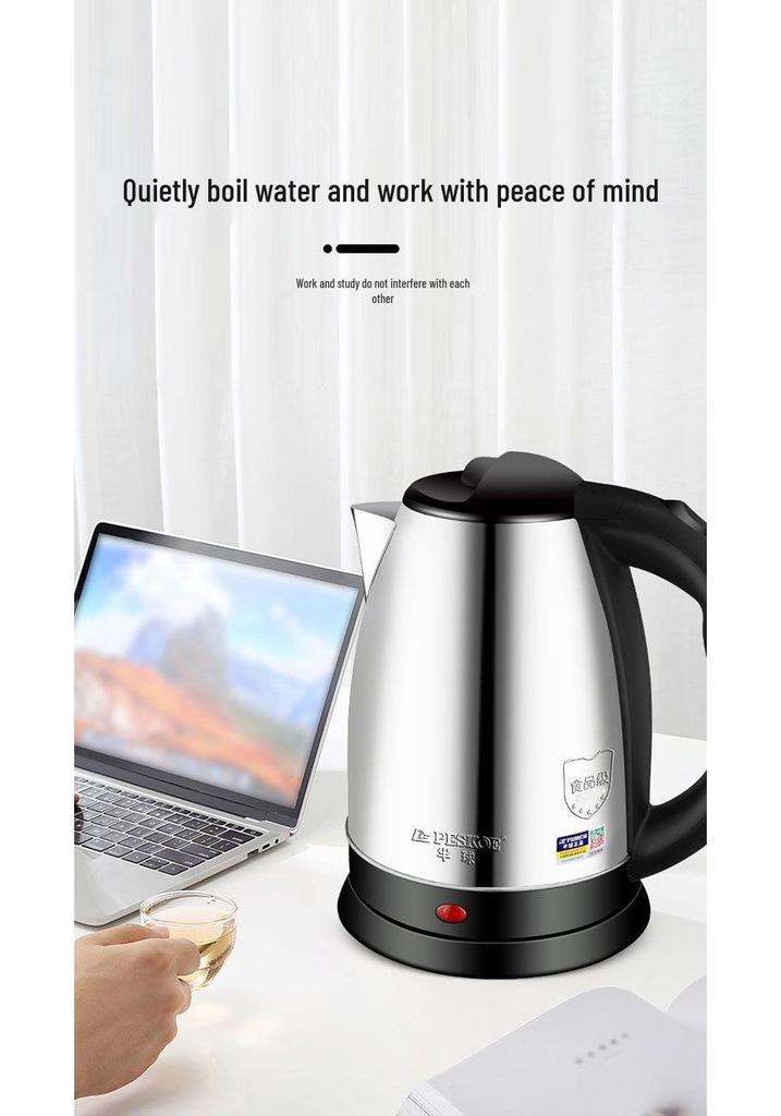 Electric Stainless Steel Insulated Kettle for Home, Dorm, and Hotel Use