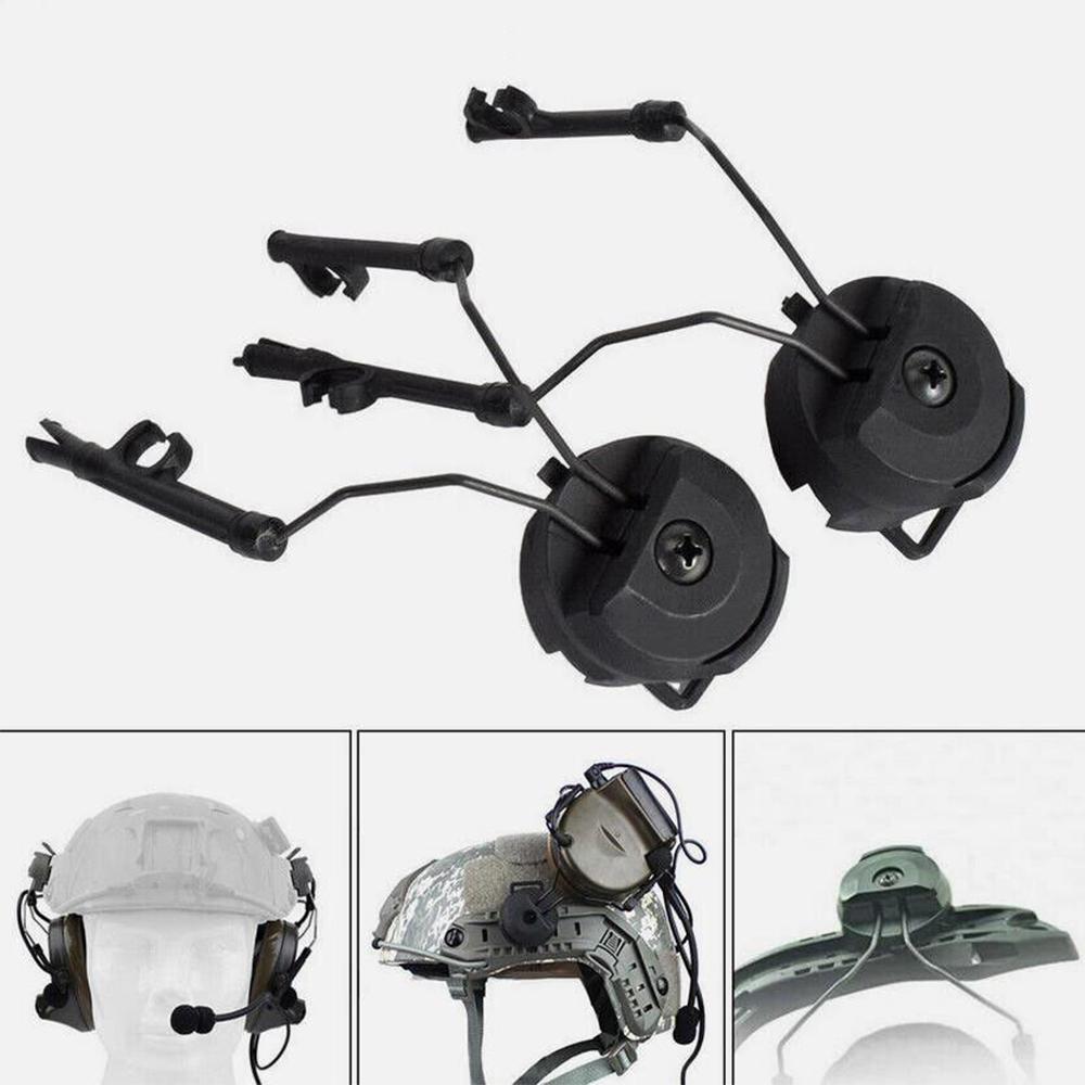 Pair Tactical Military Headset Helmet Adapter Left & Right Side ARC Rail Adapter