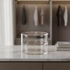Clear Acrylic Cylindrical Organizer Compact Round Display Case with Internal Shelves