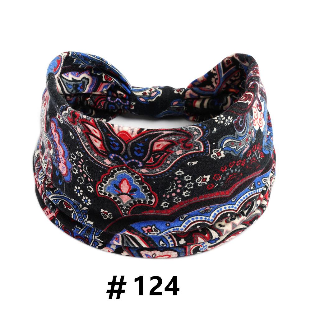 Cashew Print Headbands for Women Wide Boho Turban Headwrap Cotton Knot Elastic Hairbands Bandeau Sport Workout Hair Accessories