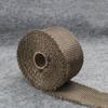 Exhaust Heat Wrap Roll High Temperature Resistance Exhaust Pipe Sound Insulation Tape for Motorcycle5mmx50mmx10m/0.2inx2inx11yd Titanium Gold