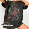 Celestial Dragon Graphic Tee, Dark Fantasy Retro 90s Unisex Shirt