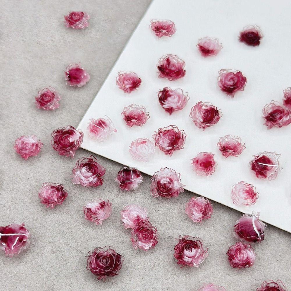 

50 шт. винтажные украшения для ногтей в стиле камелии 3D, аксессуары для ногтей из смолы для женщин 50 pcs style 1