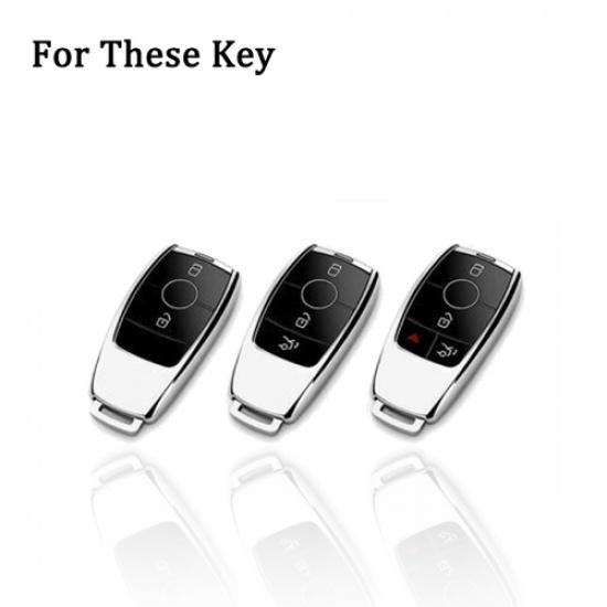 Zinc Alloy TPU Leather Car Key Fob Case Cover For Benz GLB GLC A B C E S G AMG