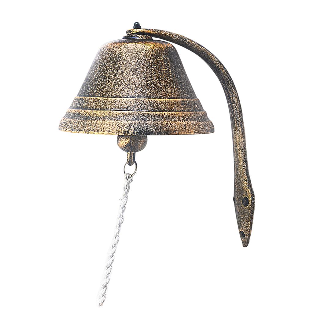 Vintage Metall Gartentor Dekorativer Hängender Essglocken Antike Türklingel mit Seil für Veranda Hof Innen und Außen